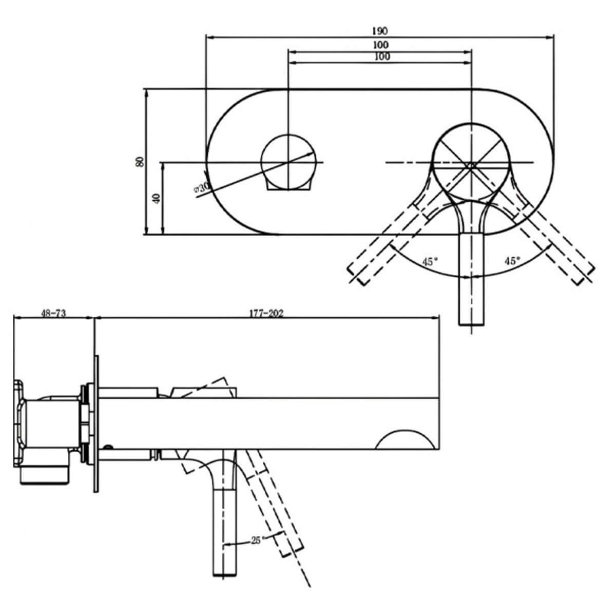 RAK Sorrento Wall Mounted Basin Mixer Tap