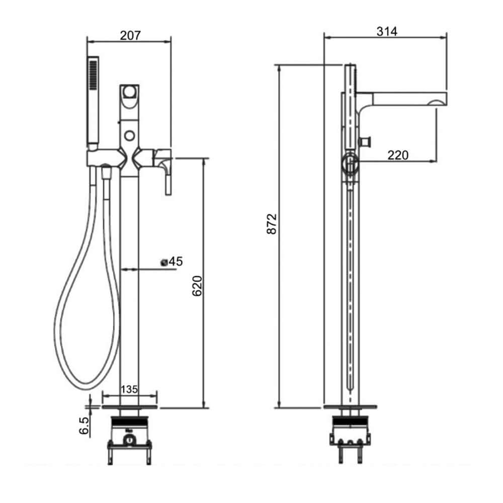RAK Sorrento Free Standing Bath Shower Mixer Tap