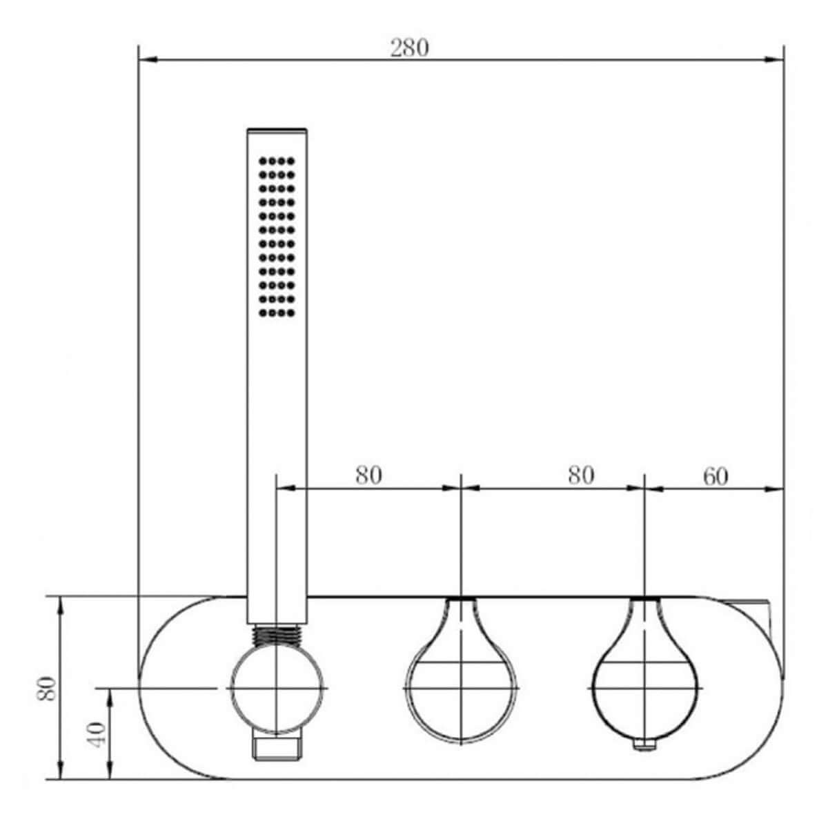RAK Sorrento Thermostatic Dual Outlet Shower Valve with Handset
