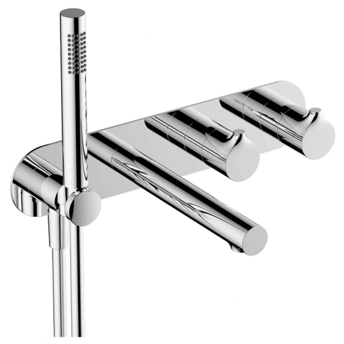 RAK Sorrento Thermostatic Dual Outlet Shower Valve with Handset and Bath Spout