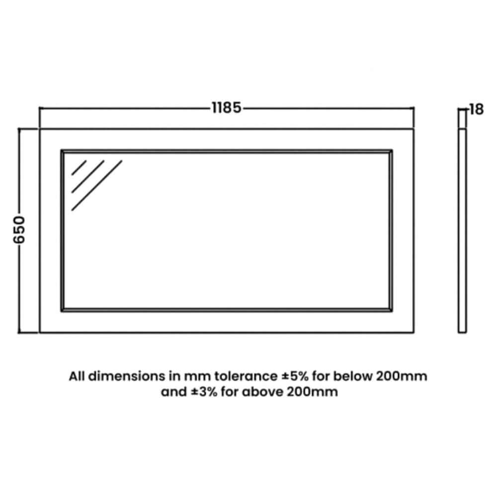 RAK Washington 1200mm Flat Bathroom Mirror