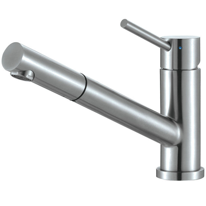 Luisina Stainless Steel Single Lever Swivel Spout Kitchen Mixer Tap with Single Jet Pull-Out Spray RC303/DO055