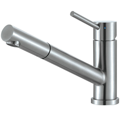 Luisina Stainless Steel Single Lever Swivel Spout Kitchen Mixer Tap with Single Jet Pull-Out Spray RC303/DO055