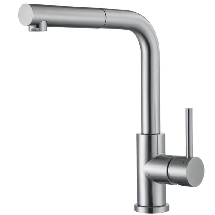 Luisina Stainless Steel and Gold PVD Swivel Spout Kitchen Mixer Tap with Single Jet Pull-Out Spray
