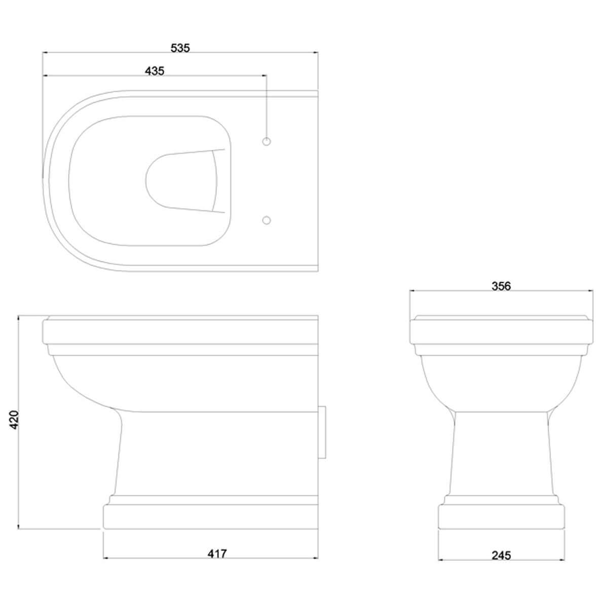 Burlington Riviera Back-to-Wall WC Toilet Pan & Soft Close Seat