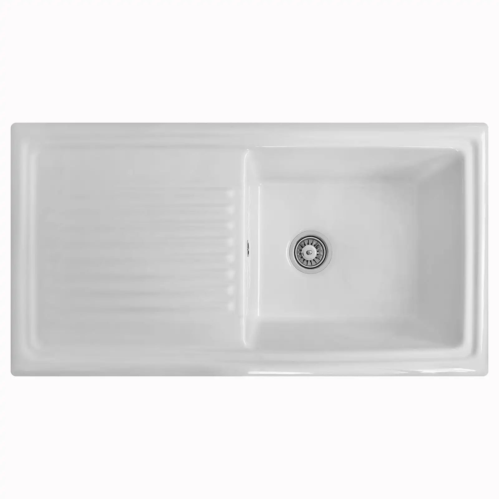 Reginox 1.0 Bowl White Ceramic Reversible Kitchen Sink & Waste RL304CW