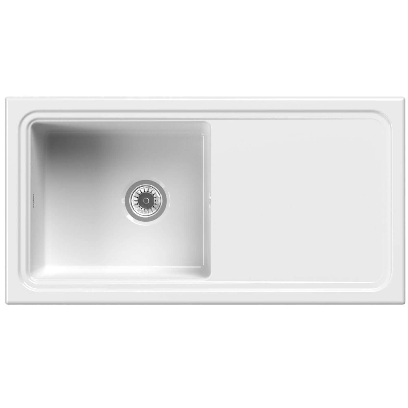 Reginox 1.0 & 1.5 Bowl White Ceramic Kitchen Sink & Waste RL50 Series