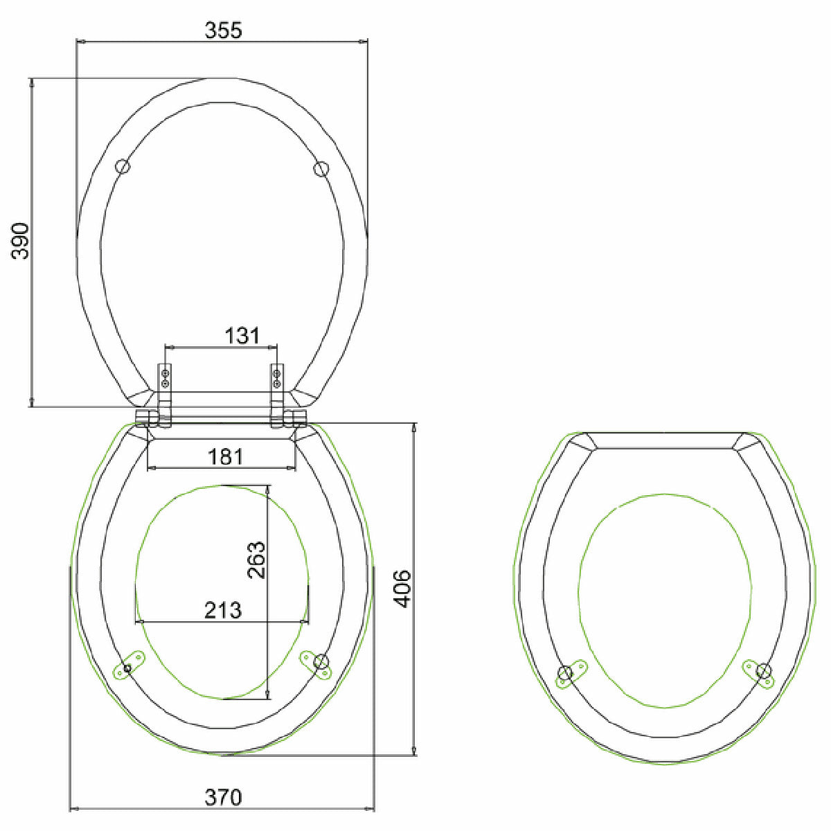 Burlington Wooden Oak Standard Toilet Seat Without Handles