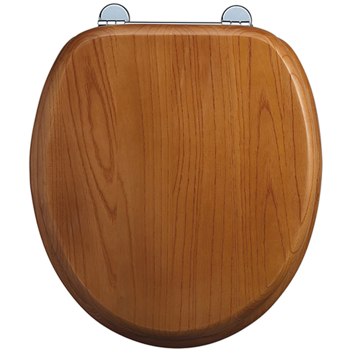 Burlington Wooden Oak Standard Toilet Seat Without Handles
