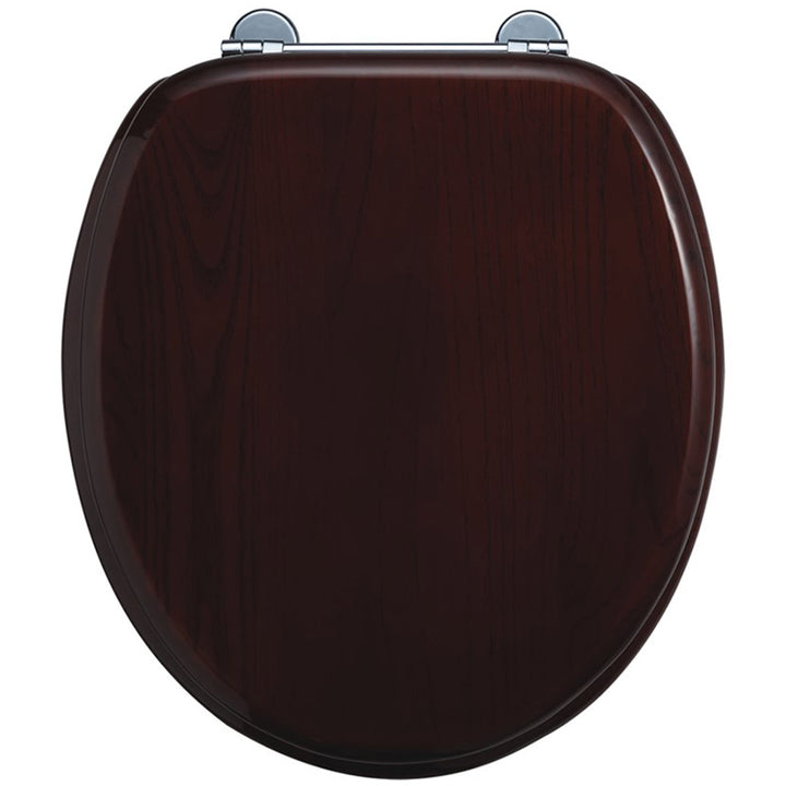 Burlington Wooden Mahogany Standard Toilet Seat Without Handles