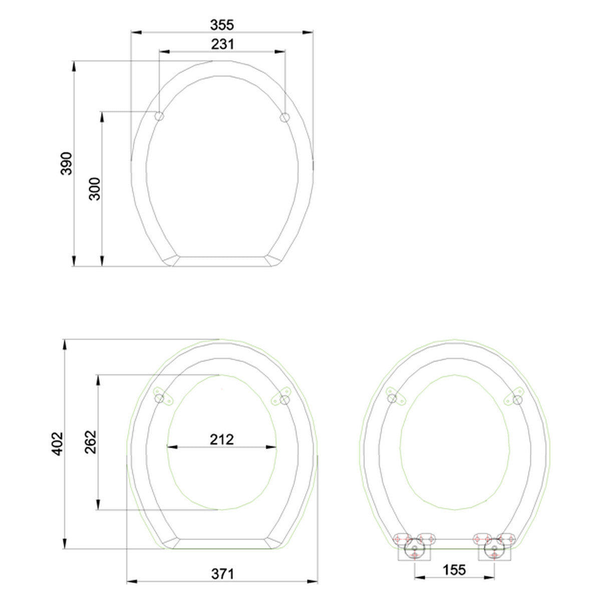 Burlington Wooden Oak Soft Close Toilet Seat Without Handles