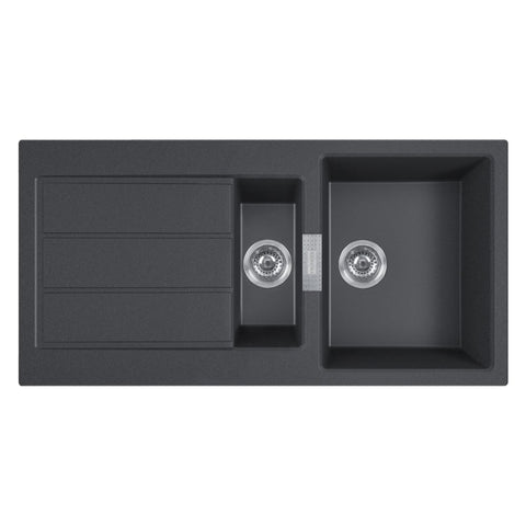 Franke Sirius 651 Carbon Black 1.5 Bowl Tectonite Kitchen Sink and Waste