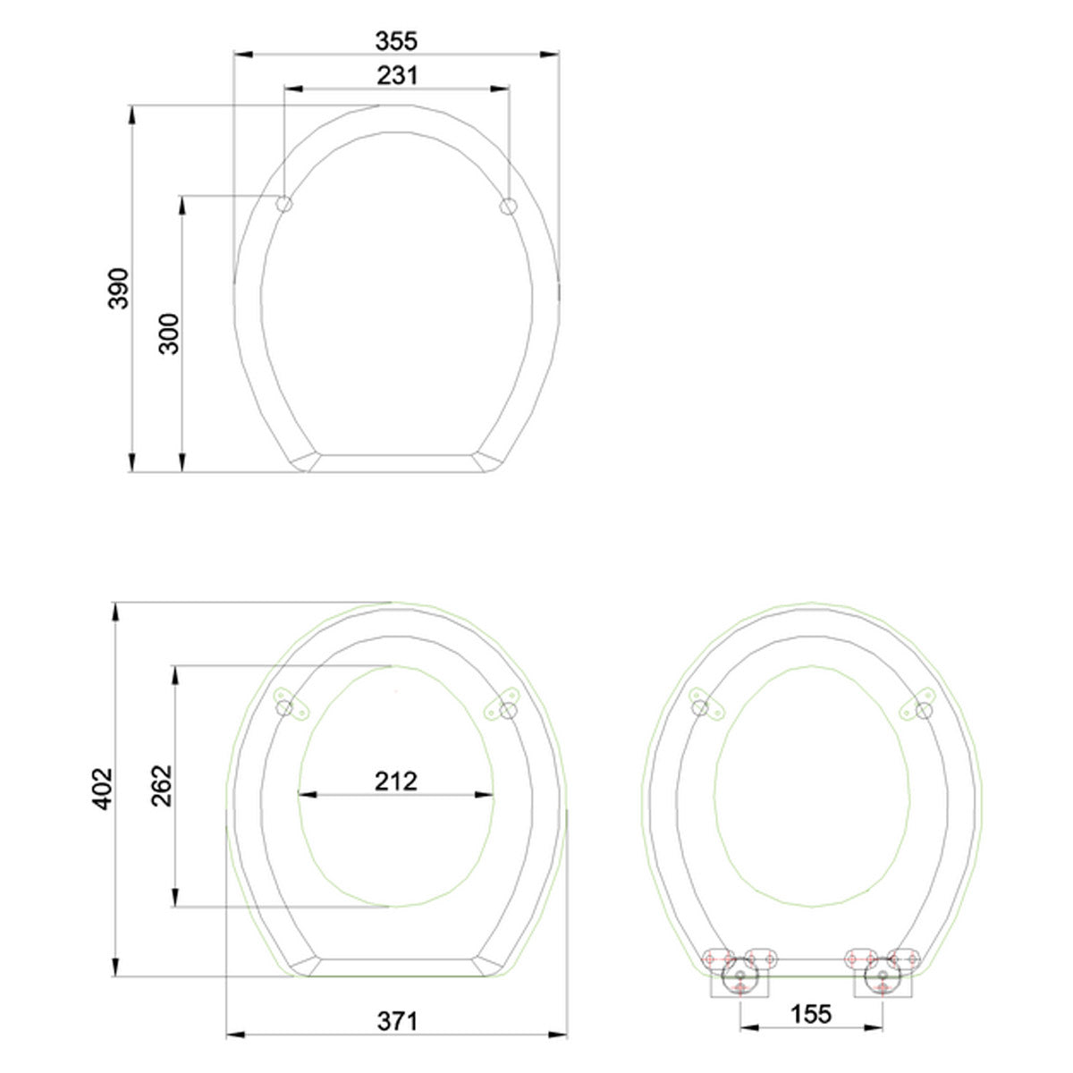 Burlington Gloss Black Soft Close Toilet Seat