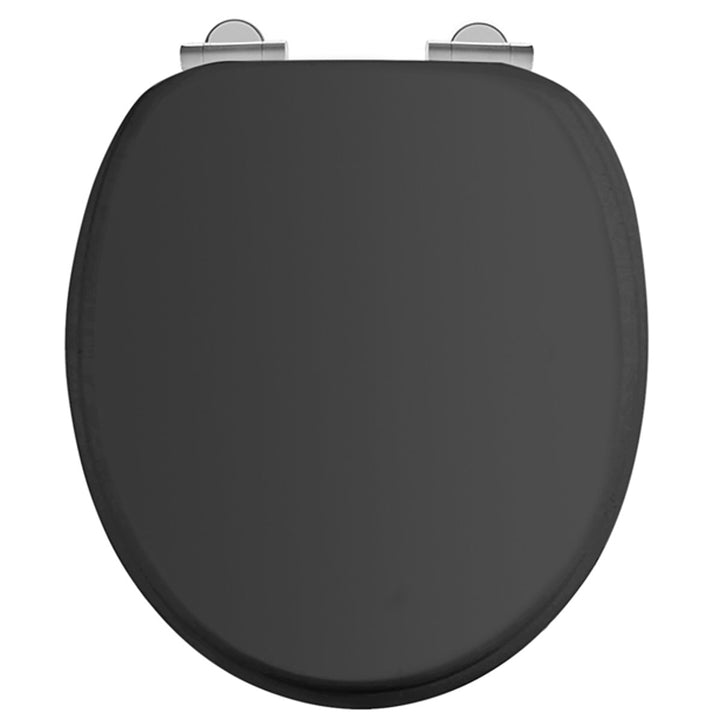 Burlington Matt Black Soft Close Toilet Seat Without Handles