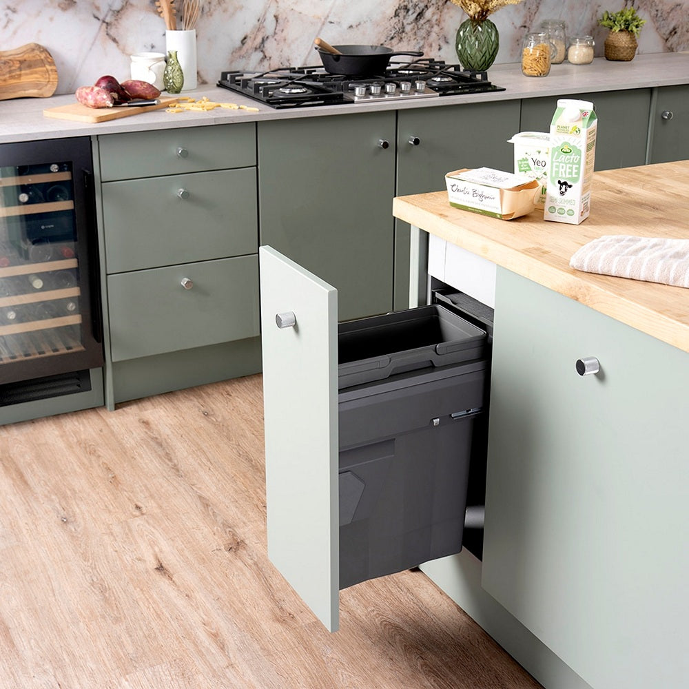 Caple Side/Decor Mounted 29L Single Kitchen Waste Bin for 300mm Cabinets