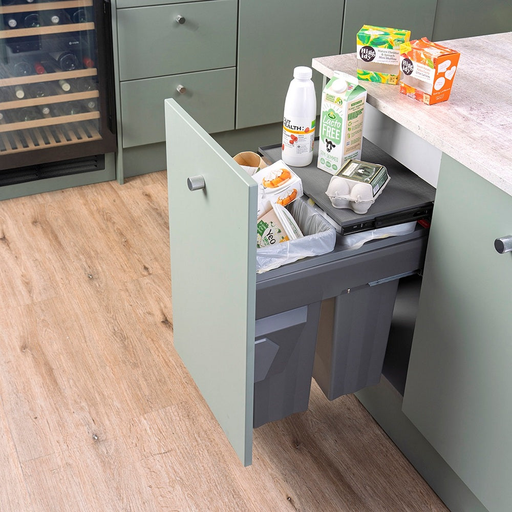 Caple Side/Decor Mounted 66L (2x33L) Dual Kitchen Waste Bin for 450mm Cabinets
