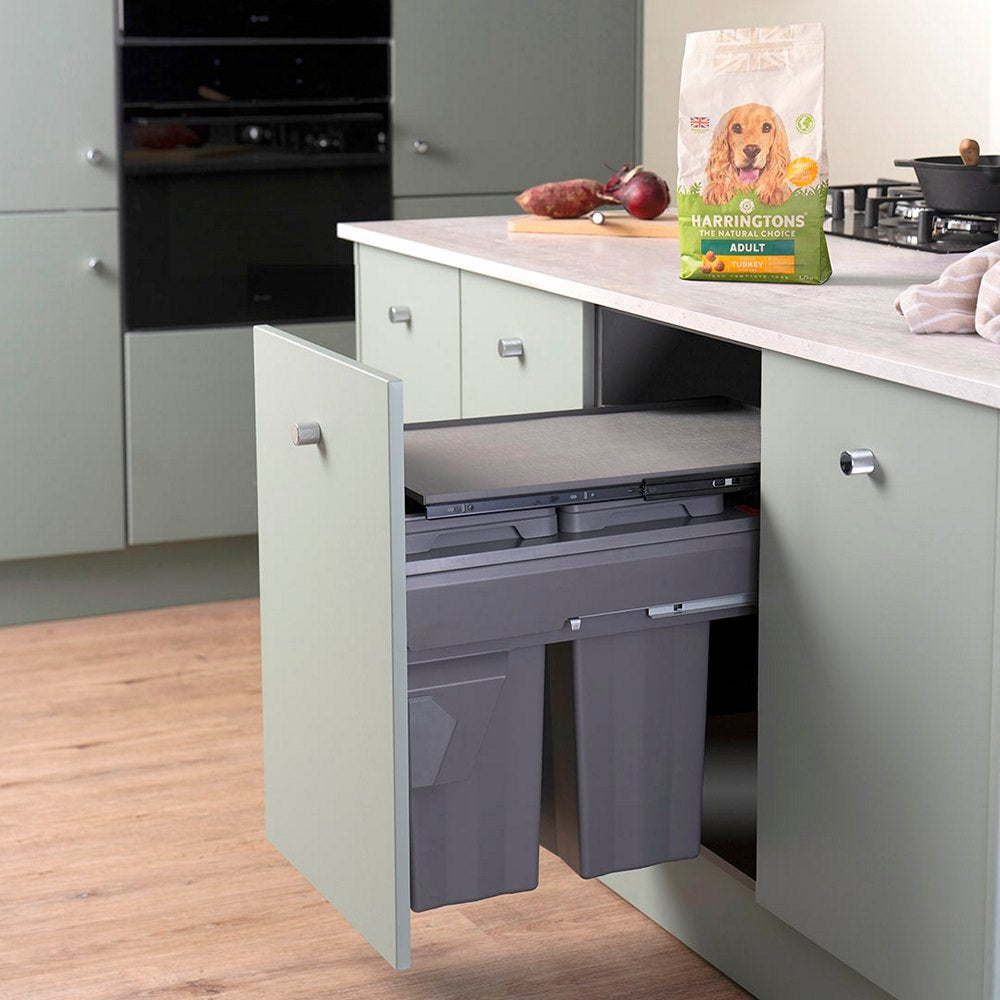 Caple Side/Decor Mounted 66L (2x33L) Dual Kitchen Waste Bin for 500mm Cabinets