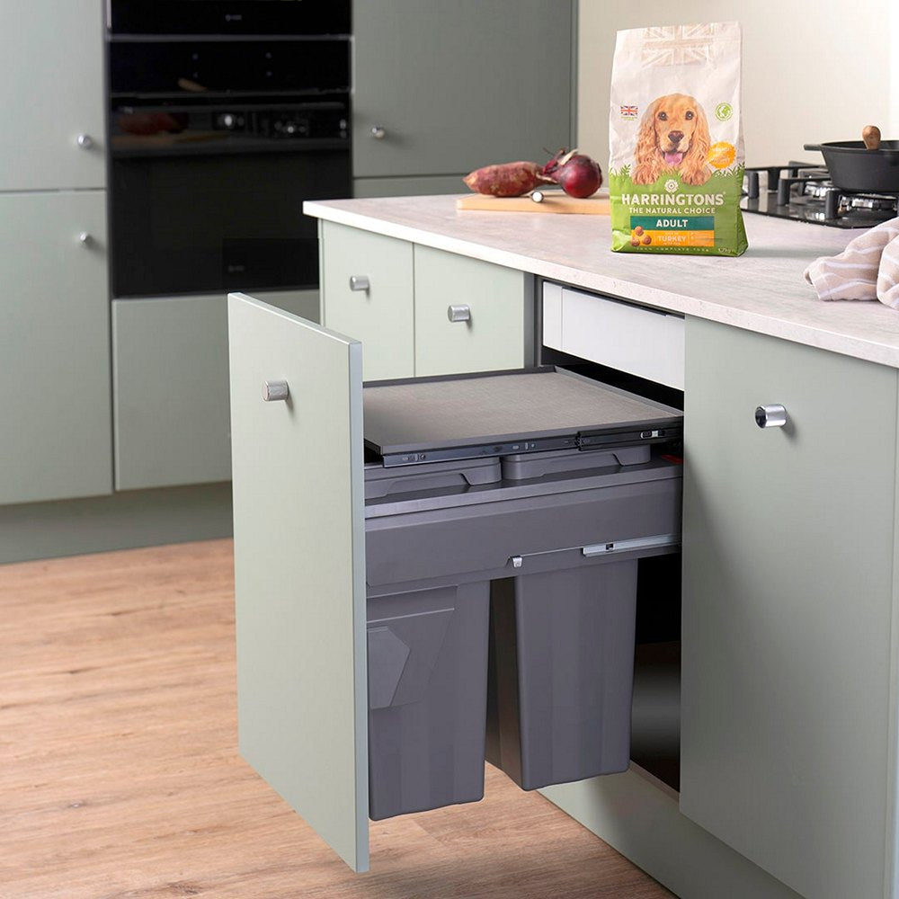 Caple Side/Decor Mounted 66L (2x33L) Dual Kitchen Waste Bin for 500mm Cabinets