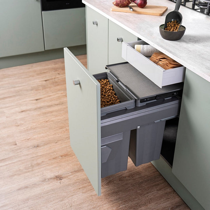 Caple Side/Decor Mounted 66L (2x33L) Dual Kitchen Waste Bin for 500mm Cabinets
