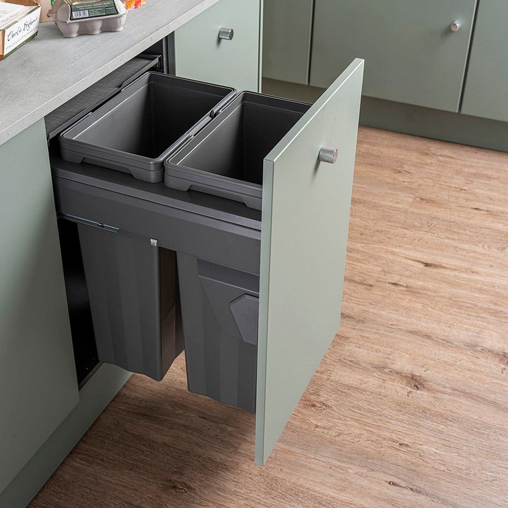 Caple Side/Decor Mounted 74L (2x37L) Dual Kitchen Waste Bin for 500mm Cabinets