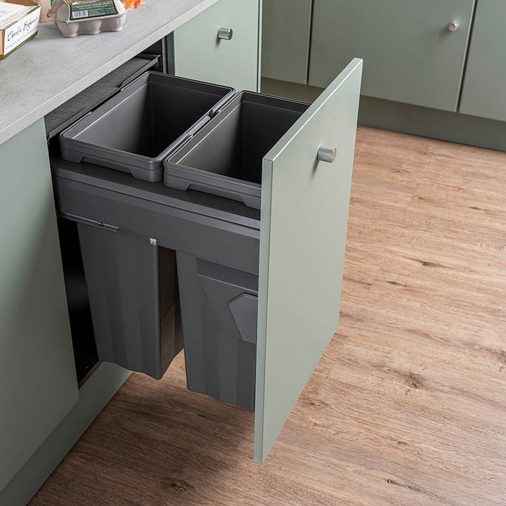 Caple Side/Decor Mounted 74L (2x37L) Dual Kitchen Waste Bin for 500mm Cabinets