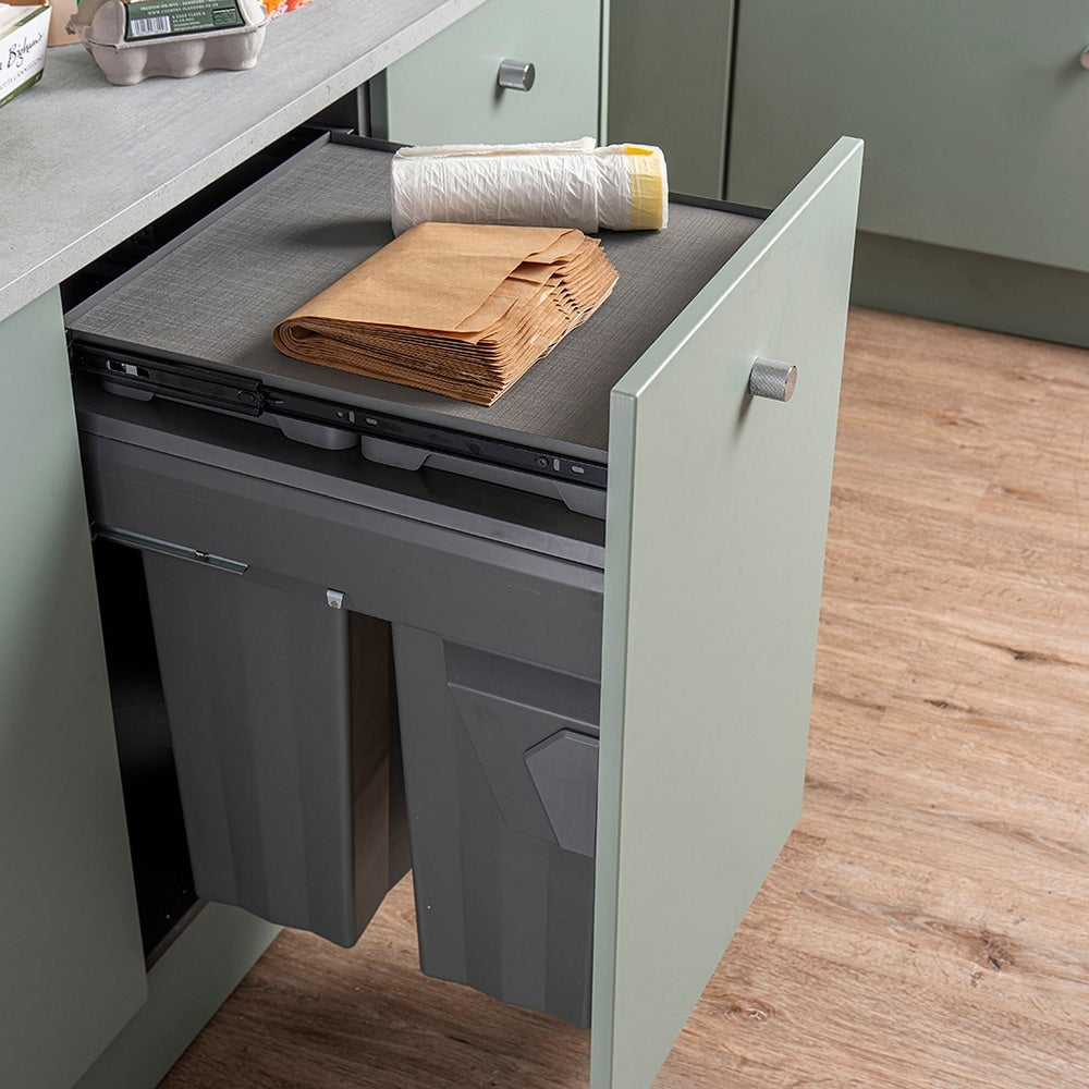 Caple Side/Decor Mounted 74L (2x37L) Dual Kitchen Waste Bin for 500mm Cabinets