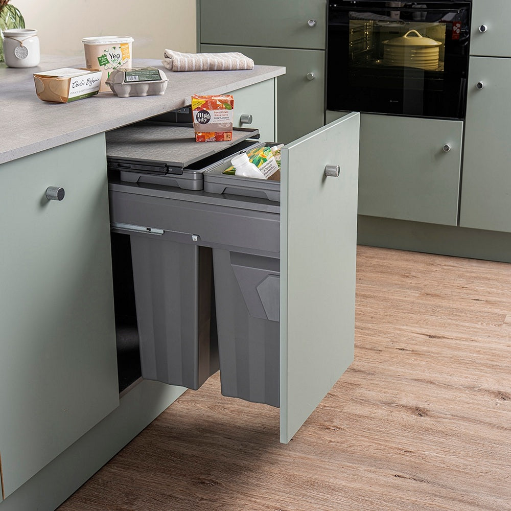 Caple Side/Decor Mounted 74L (2x37L) Dual Kitchen Waste Bin for 500mm Cabinets