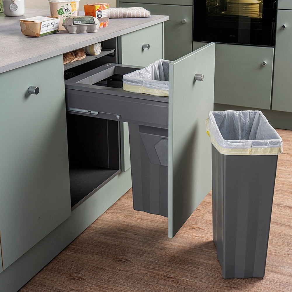 Caple Side/Decor Mounted 74L (2x37L) Dual Kitchen Waste Bin for 500mm Cabinets
