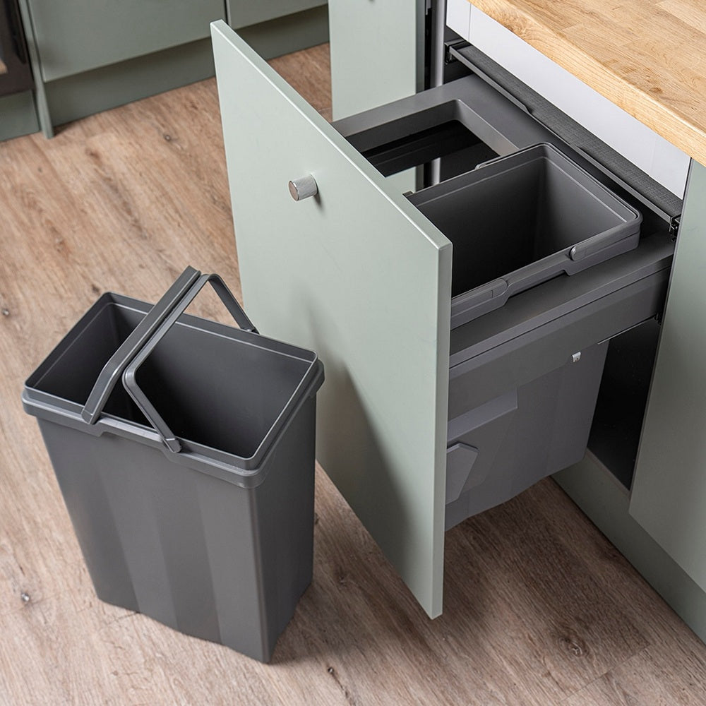 Caple Side/Decor Mounted 66L (2x33L) Dual Kitchen Waste Bin for 600mm Cabinets5402
