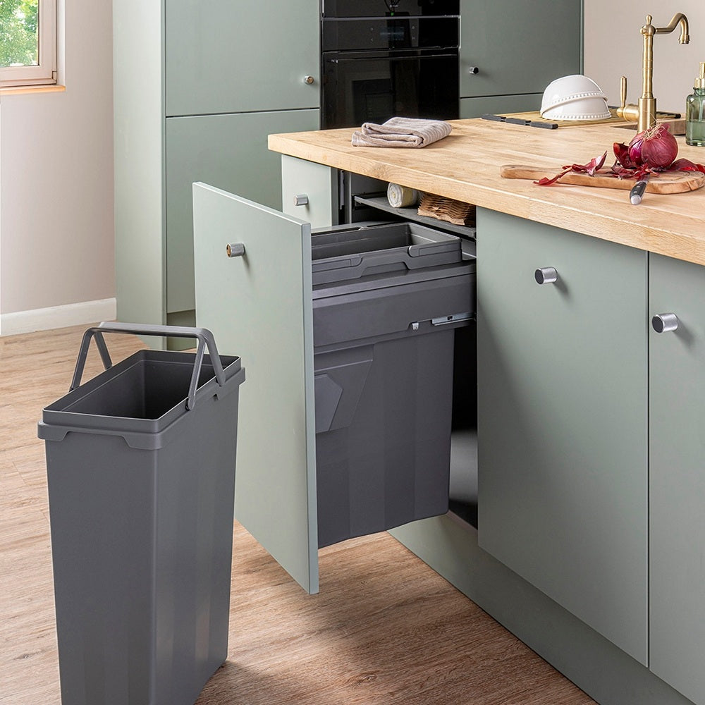 Caple Side/Decor Mounted 74L (2x37L) Dual Kitchen Waste Bin for 600mm Cabinets