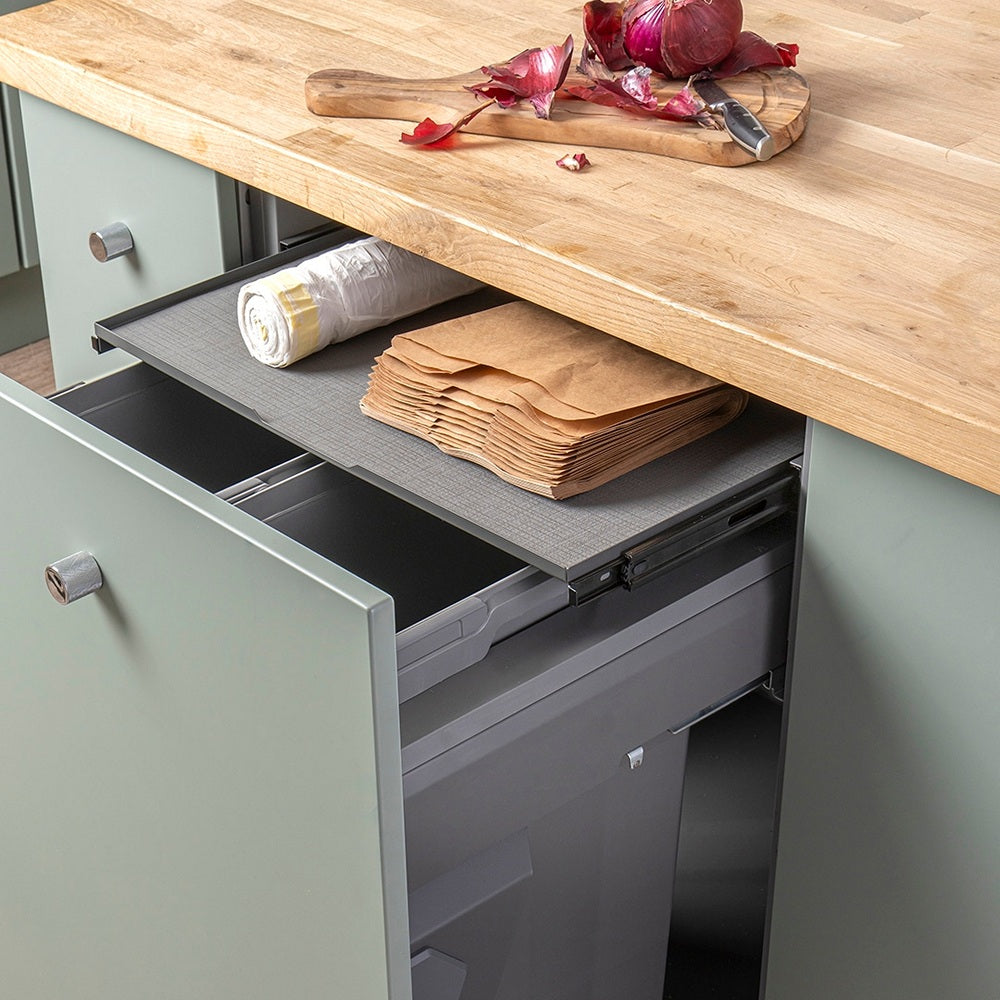 Caple Side/Decor Mounted 74L (2x37L) Dual Kitchen Waste Bin for 600mm Cabinets