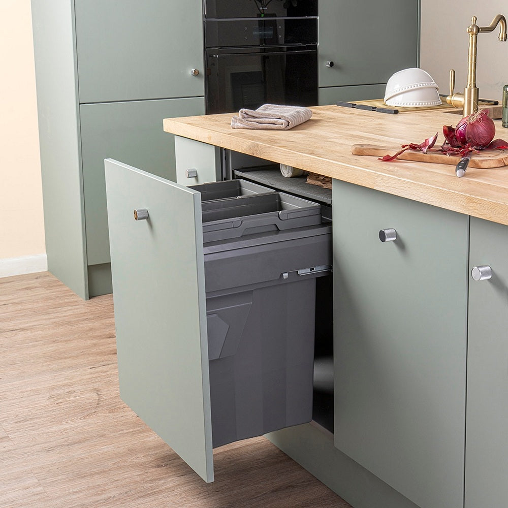 Caple Side/Decor Mounted 74L (2x37L) Dual Kitchen Waste Bin for 600mm Cabinets