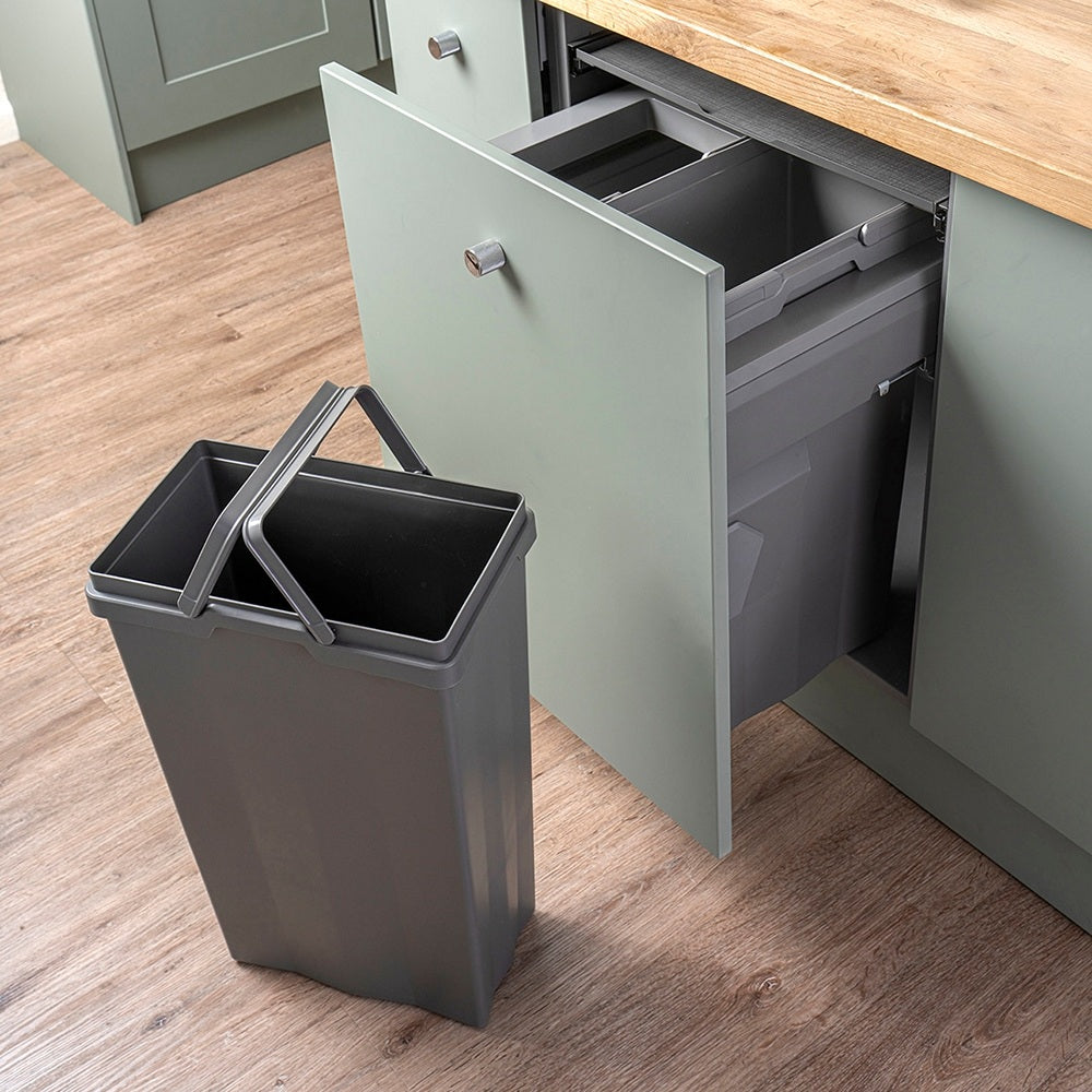 Caple Side/Decor Mounted 74L (2x37L) Dual Kitchen Waste Bin for 600mm Cabinets