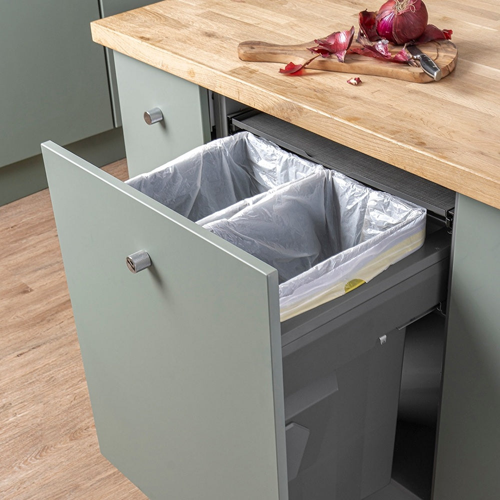 Caple Side/Decor Mounted 74L (2x37L) Dual Kitchen Waste Bin for 600mm Cabinets