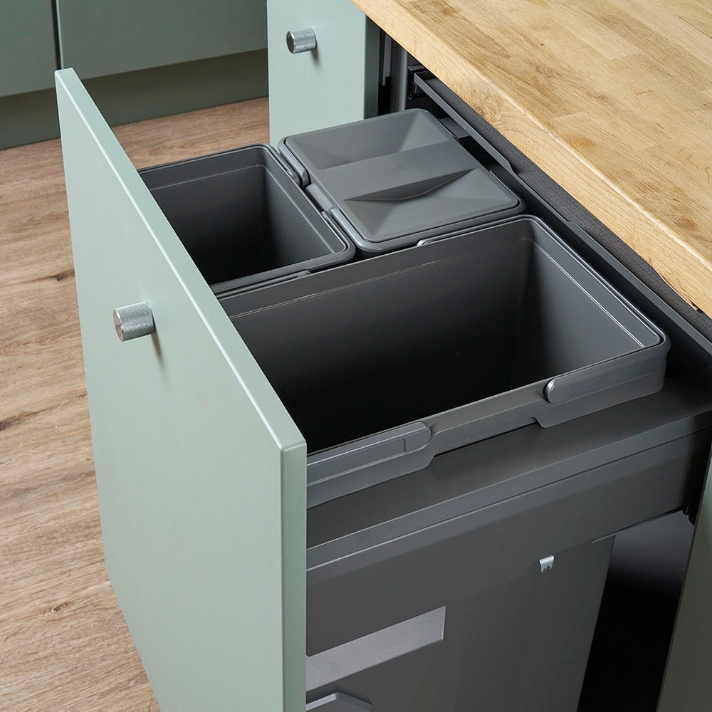 Caple Side/Decor Mounted 69L (1x37L 2x16L) Triple Kitchen Waste Bin for 600mm Cabinets
