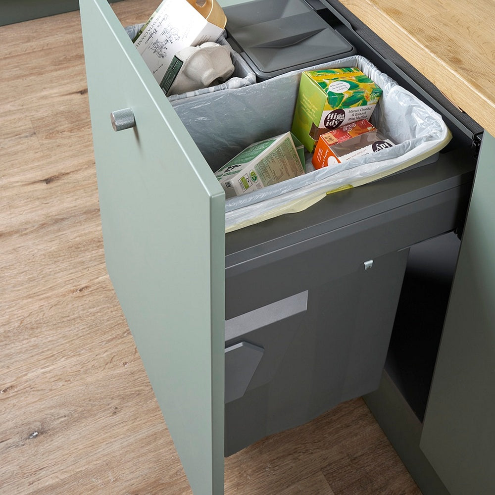 Caple Side/Decor Mounted 69L (1x37L 2x16L) Triple Kitchen Waste Bin for 600mm Cabinets