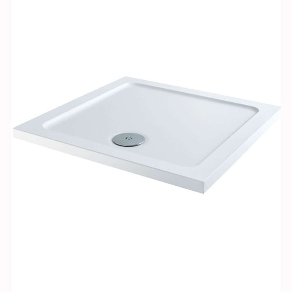 MX White Stone Resin Square Shower Tray 800 x 800mm SBU