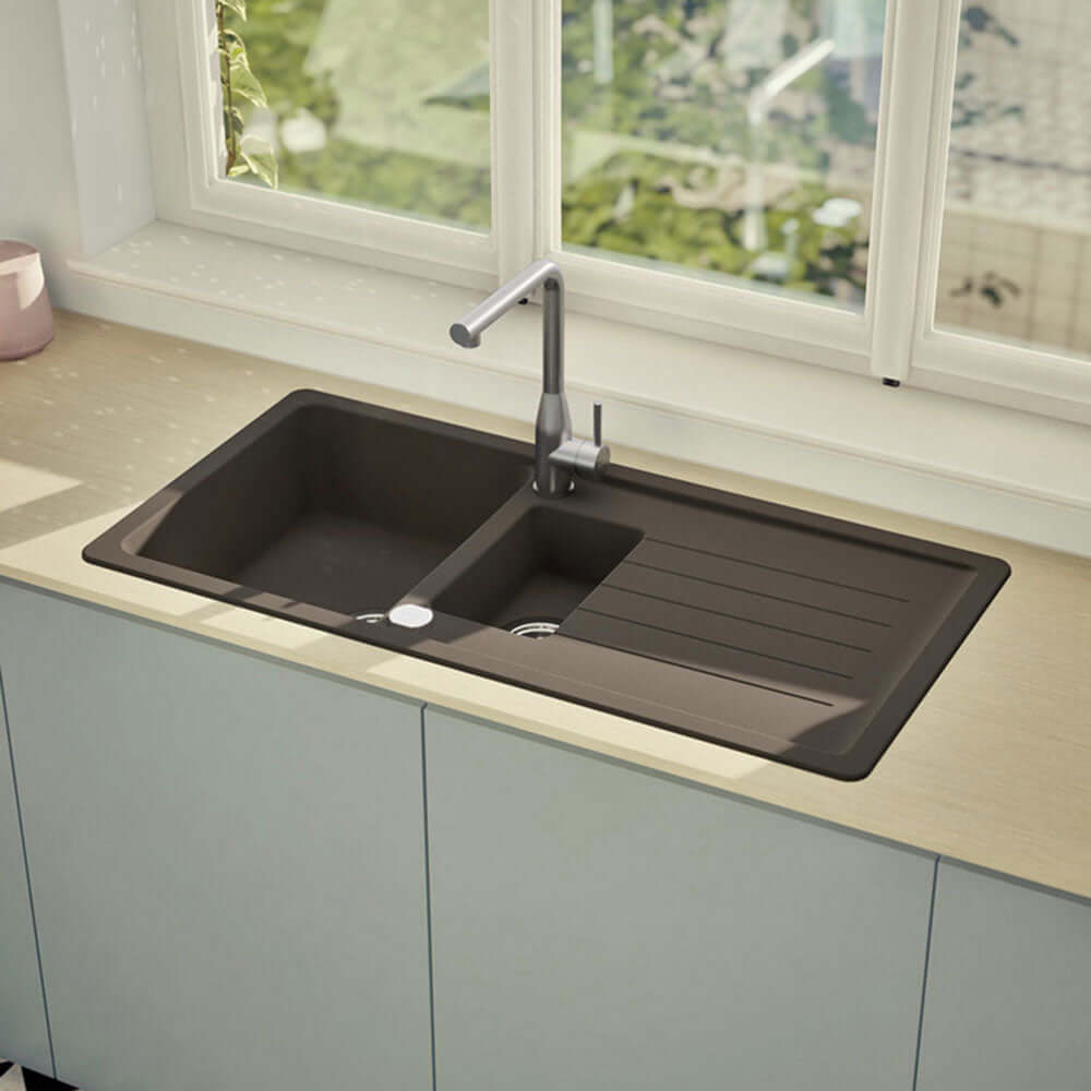Schock Pinedo D 150 1.5 Bowl Undermount Granite Kitchen Sink & Waste