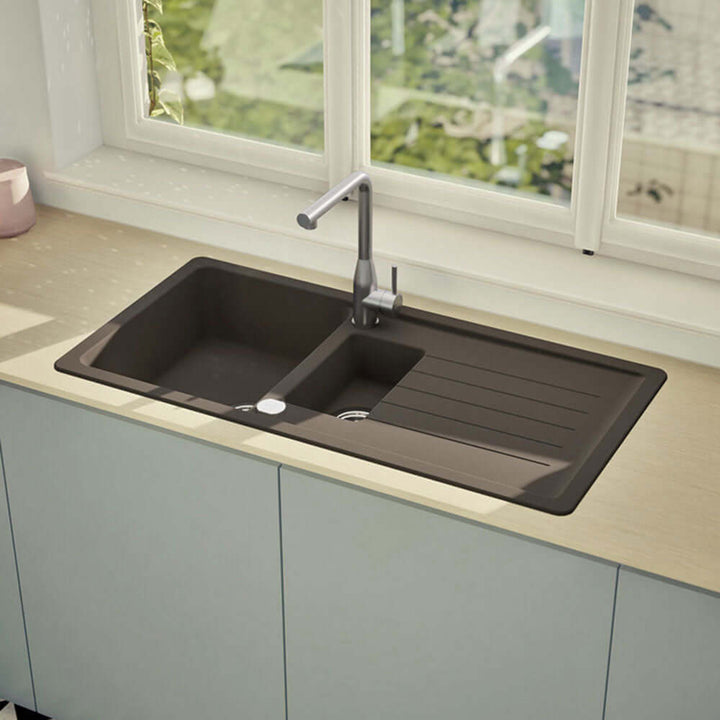 Schock Pinedo D 150 1.5 Bowl Undermount Granite Kitchen Sink & Waste