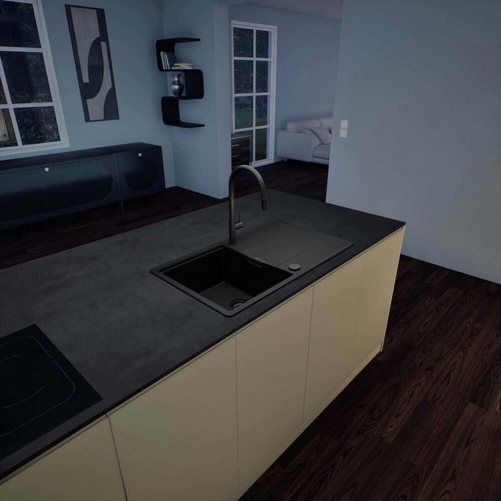 Schock Tia D 100 1.0 Bowl Granite Kitchen Sink & Waste