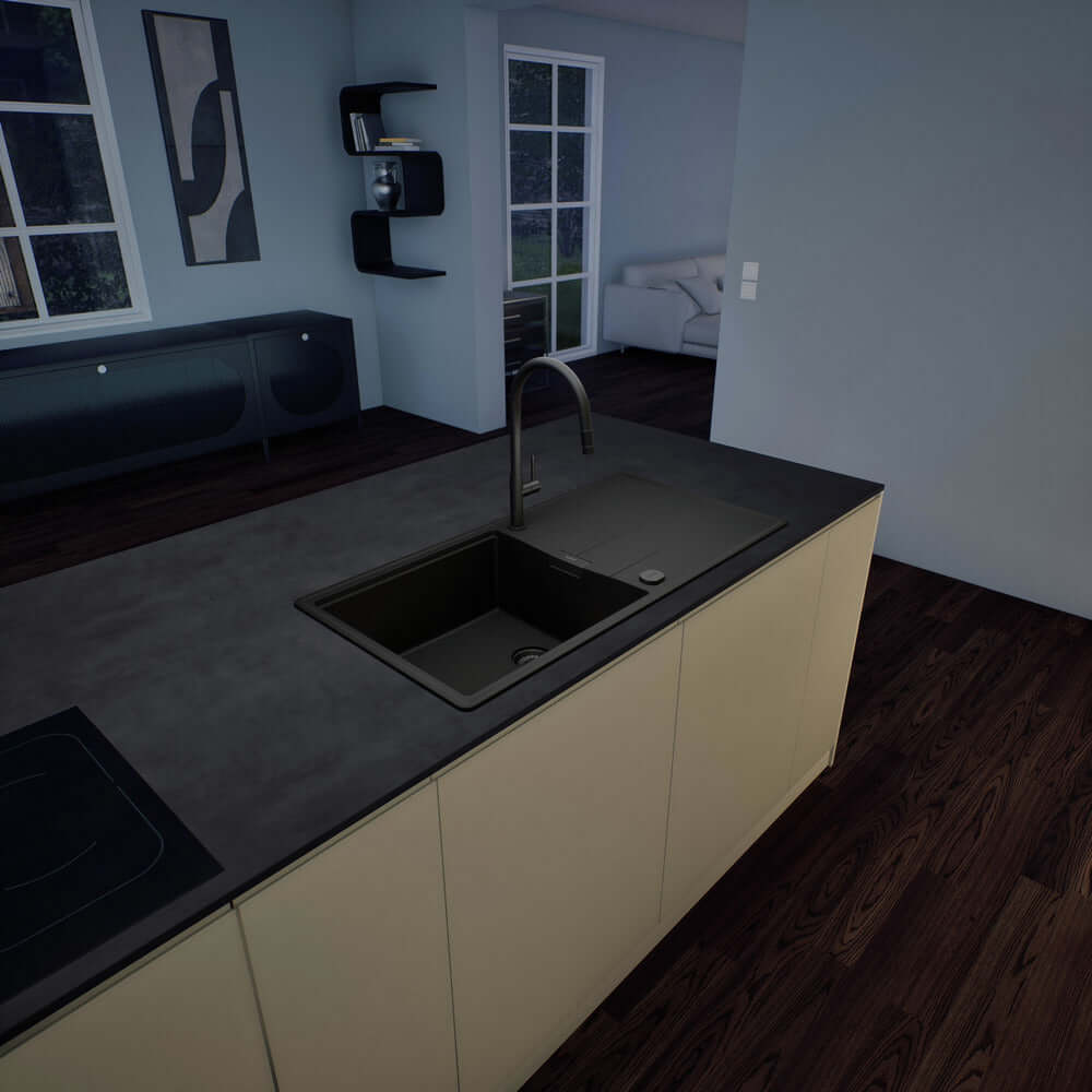 Schock Tia D 100L 1.0 Bowl Granite Kitchen Sink & Waste