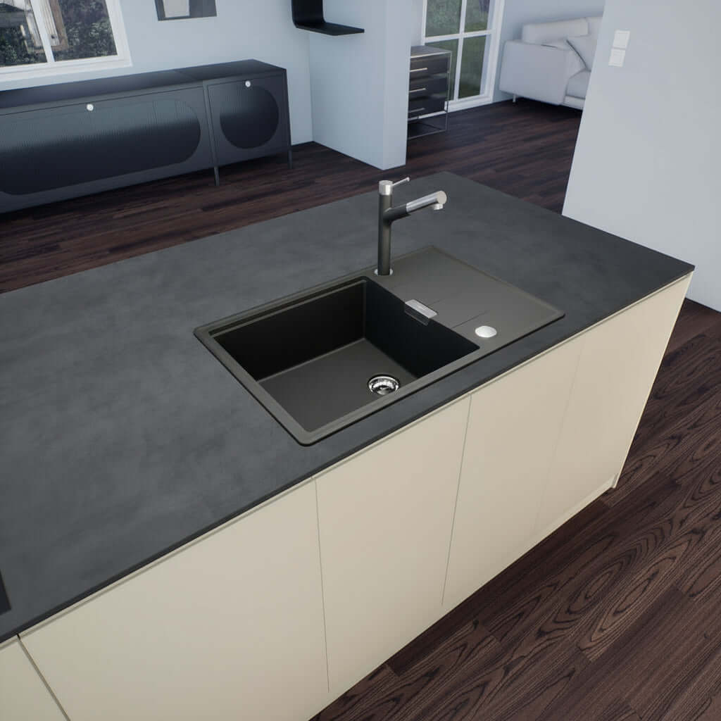 Schock Tia D 100LS 1.0 Bowl Granite Kitchen Sink & Waste