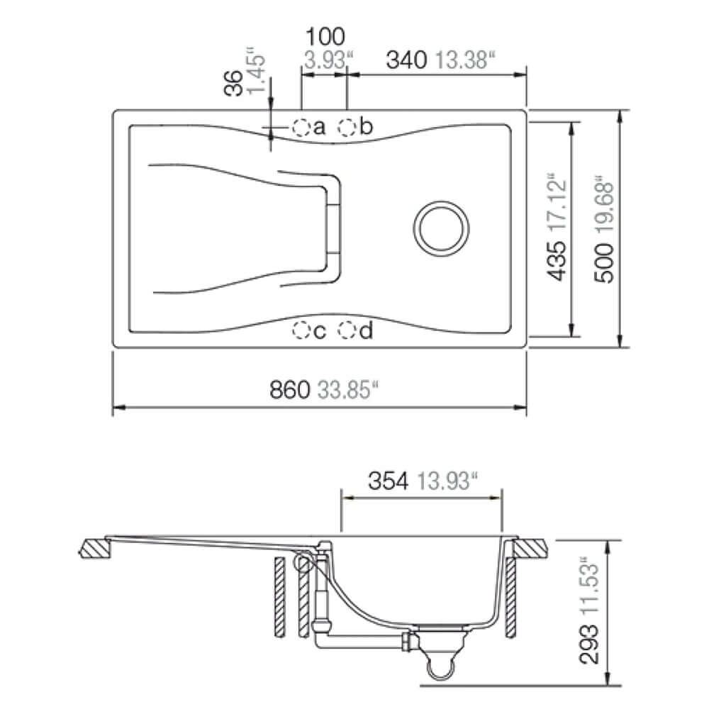 Schock Waterfall D 100 1.0 Bowl Granite Kitchen Sink & Waste