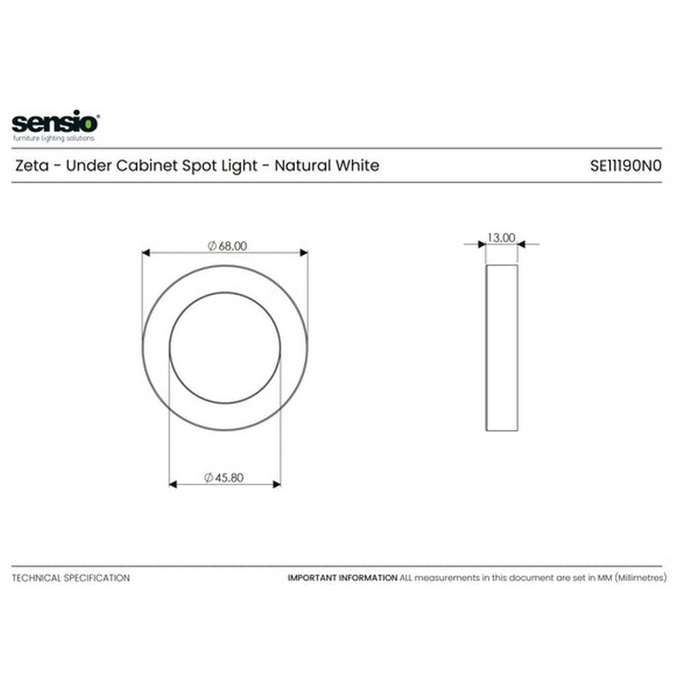 Sensio Zeta Natural White LED Spot Light SE11190N0