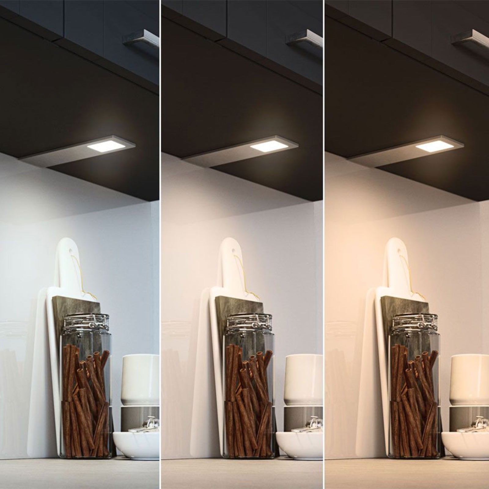 Sensio Astro TrioTone Brushed Aluminium Kit Under Cabinet Spot Lighting (3 Pack) SE11190T3