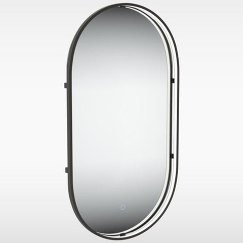 Sensio Aspect TrioTone Black 400x600mm Floating Edge Pill Shaped Mirror with Colour Changeable LEDs and Touch Sensor - SE170033T0