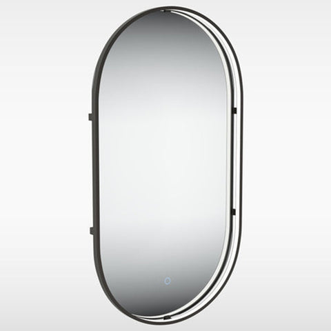 Sensio Aspect TrioTone Brass 600x400mm Floating Edge Pill Shaped Mirror with Colour Changeable LEDs and Touch Sensor - SE170036T0