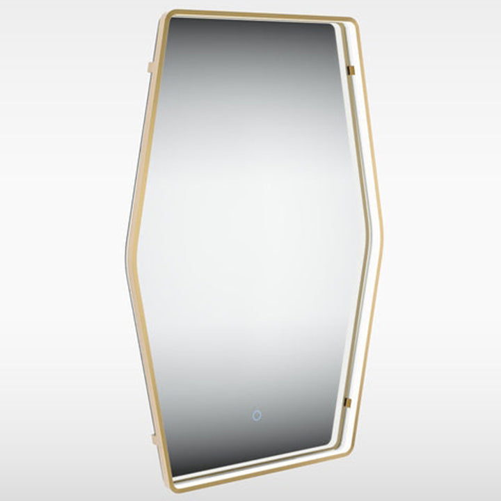 Sensio Aspect TrioTone Brass 900x600mm Floating Edge Art Deco Mirror with Colour Changeable LEDs and Touch Sensor - SE170056T0