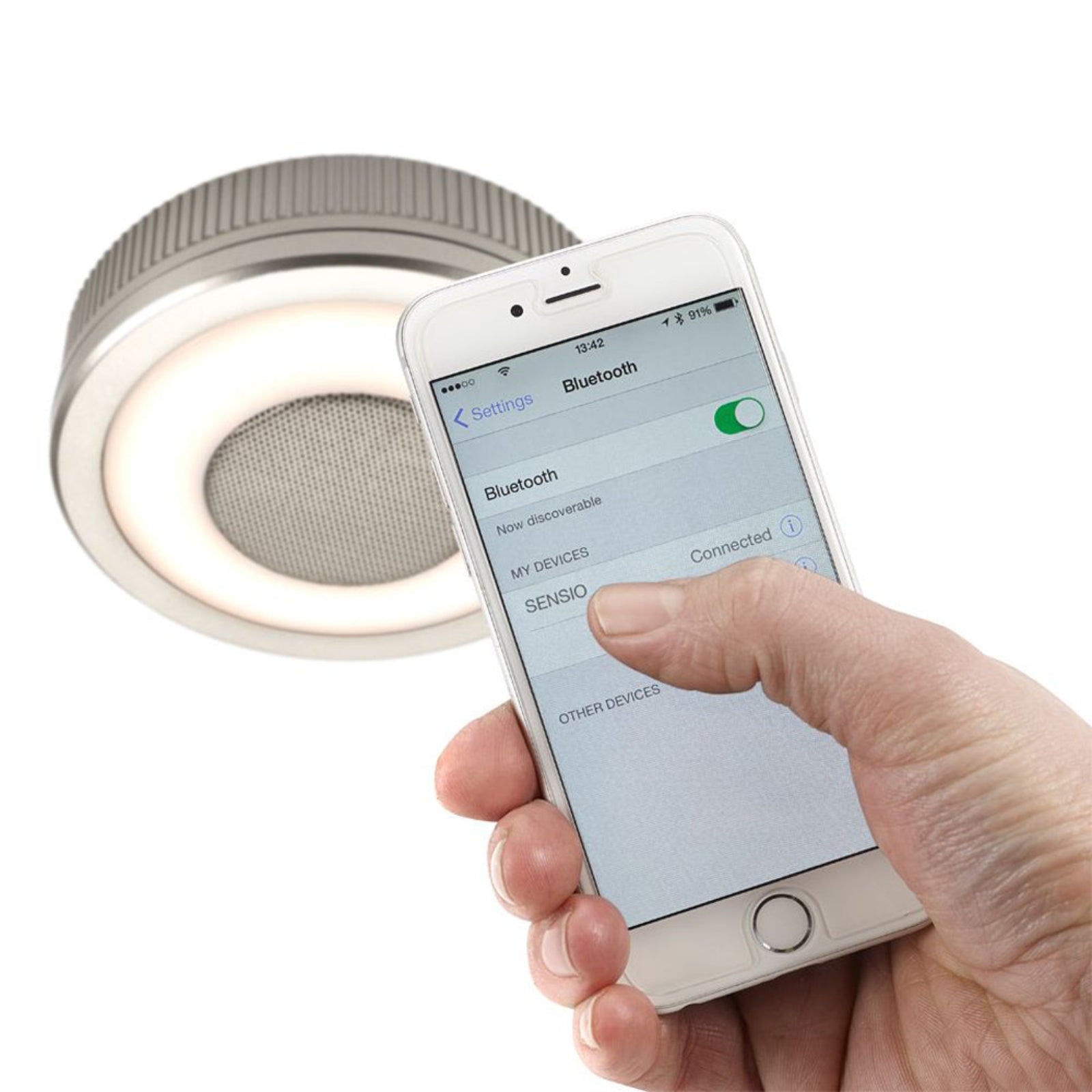 Sensio SensioSound Illuminated Cool White LED Light with Bluetooth Speaker SE21090C0