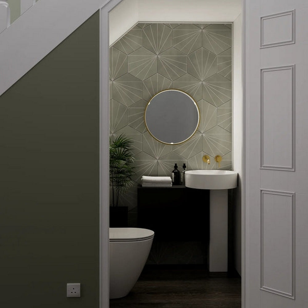 Sensio Aspect Round Brushed Brass Illuminated LED Mirror SE30095C0